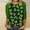 Green, variant on mihongmao Shamrock Print Women's Tops Women's Crew Neck 3/4 Sleeve Raglan Sleeve St. Patrick's Day Loose T-Shirt Green 4X