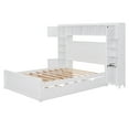 thumbnail image 5 of Harper & Bright Designs Full Size Platform Bed with All-in-One Cabinet and Storage Shelf, Wooden Full Bed Frame with Trundle and 4 Drawers & Sockets,, Espresso, 5 of 17