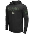 thumbnail image 2 of Men's Colosseum Black Nebraska Huskers Big & Tall OHT Military Appreciation Tango Long Sleeve Hoodie T-Shirt, 2 of 4