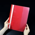 thumbnail image 3 of Red File Folder A4 Polypropylene with Transparent Front Cover, Assorted Color Plastic Report Covers with Prongs, Clear Front Report Cover for Presentation, Document, Back to School, 3 of 8