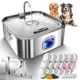 thumbnail image 1 of Fuente de Agua de Acero Inoxidable para Perros Grandes con Ventana de Nivel de Agua, 1 of 9