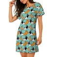 thumbnail image 2 of Fotbe Cute French Bulldog Bata de Dormir para Mujer con Estampado, Camisón de Algodón de Manga Corta, Ropa de Dormir Casual, 2 of 6