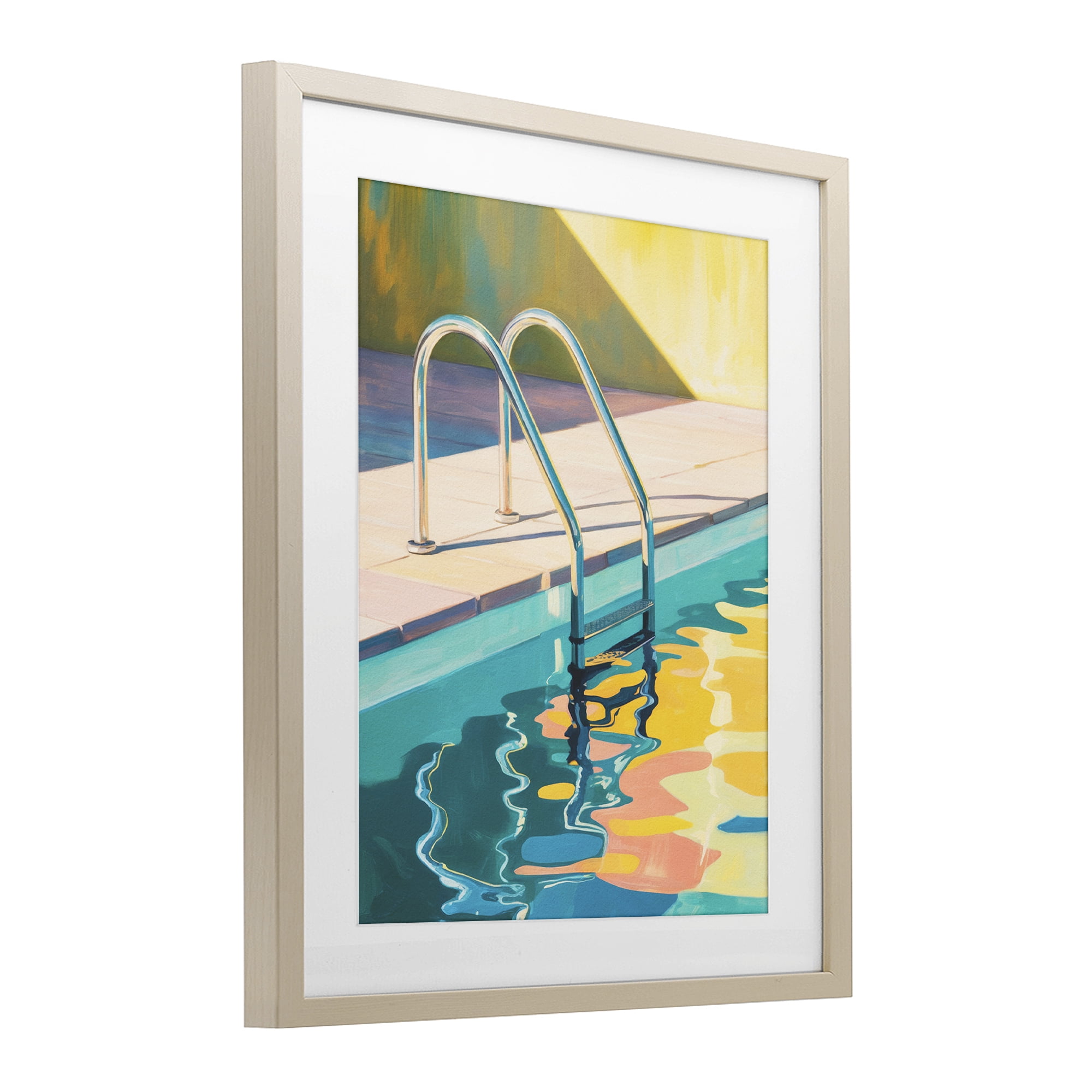 Stupell Industries Pool Ladder At Sunset Birch Framed Print Under Glass, design by Andreas Magnusson
