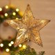 thumbnail image 1 of wonima02 Christmas Star Tree Topper, Plug in 3D Star Tree Topper, 11”Golden Glittered Metal Hollow Designed Built-in 10 Bulbs String Lights for Christmas Tree Decorations, 1 of 1