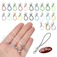 thumbnail image 3 of Uxcell 100Pcs Lobster Clasp Cords Clasp Strap Lanyard Charm Short Finger Rope for Cellphone Cases Keychain Black, 3 of 6