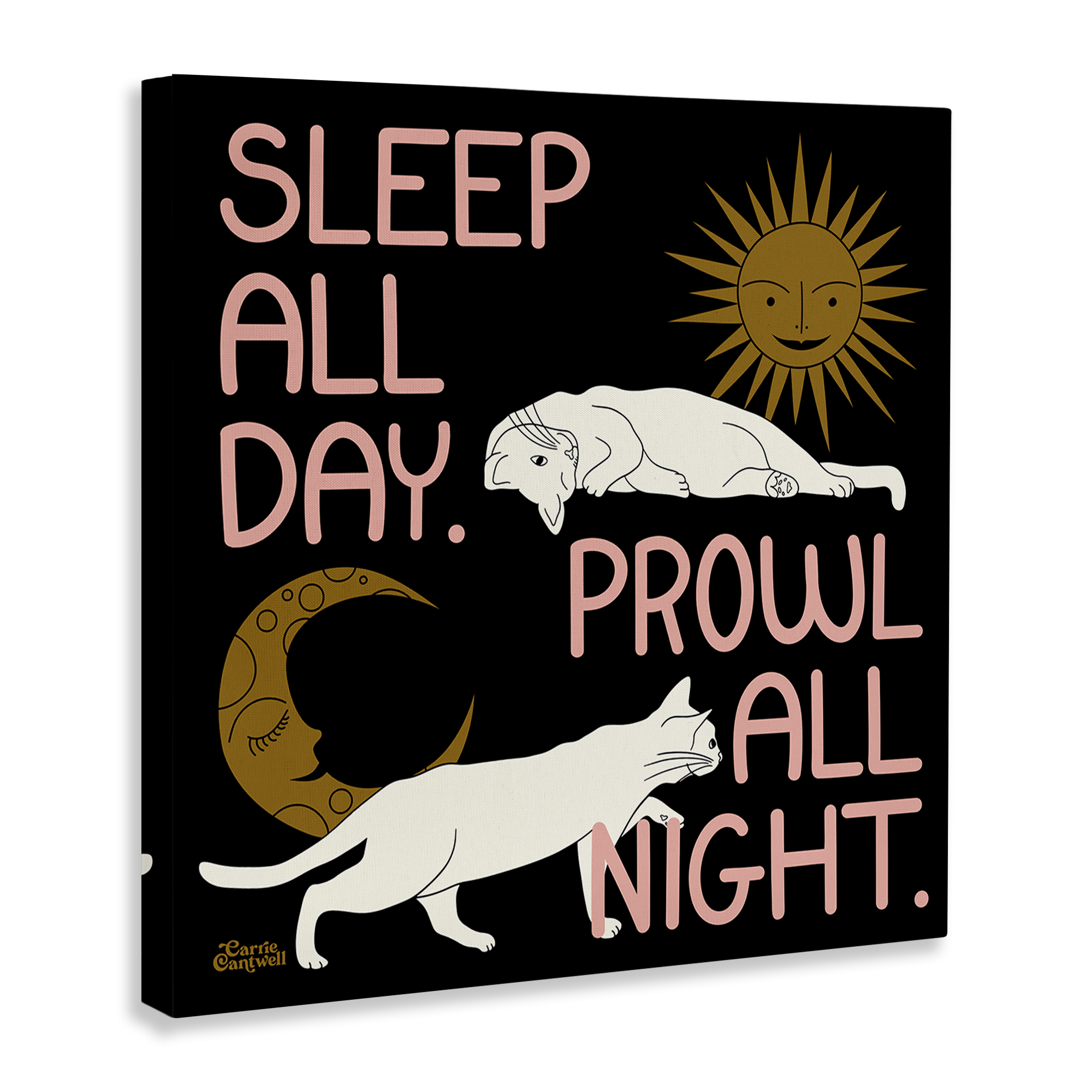 Stupell Industries Sleep & Prowl Cats Animals & Insects Painting Gallery Wrapped Canvas Art Print Wall Art, 36 x 36