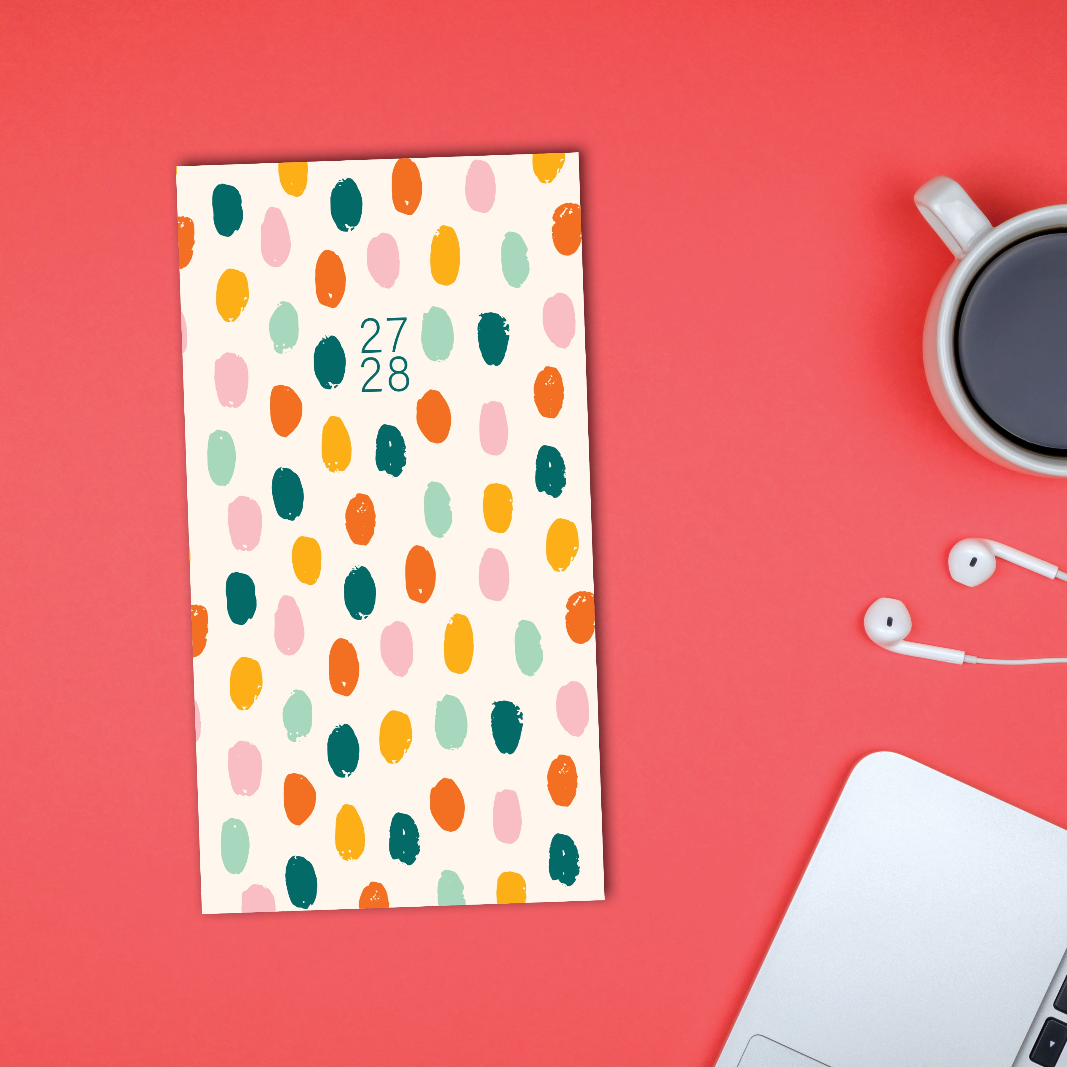 Willow Creek Press Happy Dots 2-Year 2027-28 3.5" x 6.5" Monthly Pocket Planner (66256)