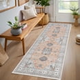thumbnail image 2 of 2x6 Runner Rug, Washable Boho Area Rug Vintage Low Pile Non Slip Carpet for Kitchen Bathroom Living Room, 2 of 6