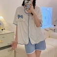 thumbnail image 1 of Pijama de verano para mujer, cárdigan de tres piezas, traje de pantalón de manga corta, 1 of 6