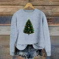 thumbnail image 2 of Funny Christmas Sweater - Winter Sweaters, Women's Xmas Sweaters Christmas Tree Print Sweater Round Neck Long Sleeve Pullover Sweater Tops, 2 of 4