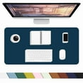 thumbnail image 2 of Gaming Mouse Pad - Large PU Leather Mouse Pad with Non-Slip Base Stitched Edges, Desk Mat for Gamer, Office & Home (23.6" x 15.8", Dark Blue), 2 of 8
