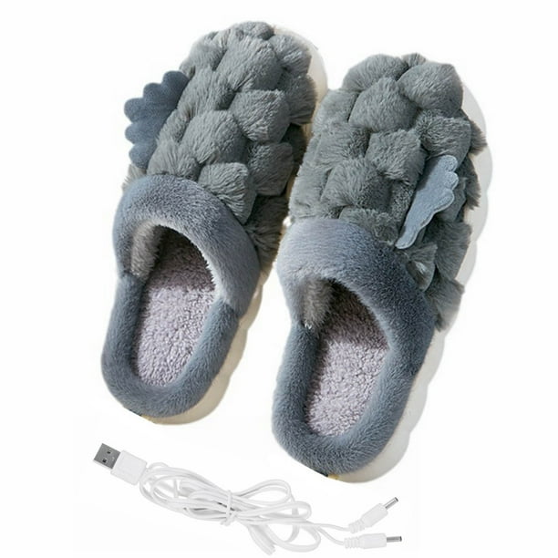 Usb a Cable Usb Zapatillas Calentadas, Pies Cálidos, Zapatillas de Calefacción de Oficina de Invierno Cálidos, Zapatillas de Confort de Interior Cálidos Zapatillas de Oficina de Invierno
