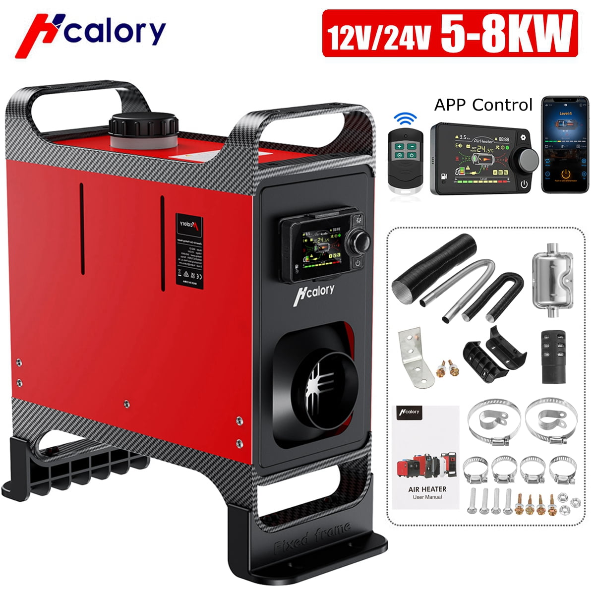 Hcalory 12V 24V 58KW New Diesel Air Heater AllinOne with APP Remote