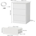 thumbnail image 2 of Nightstand Set of 2 White Nightstand with 3 Drawers, White Bedside Table Night Stand for Bedroom with Charging Station & Cut-Out Handle, Sofa Side Table for Bedroom, 2 of 11