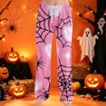 thumbnail image 2 of Domzest Halloween Pajama Pants Women Halloween Graphic Wide Leg Pj Bottoms Drawstring Elastic Waisted Funny Sleepwear Light Purple XXL, 2 of 6