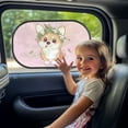thumbnail image 3 of Yuyamidu Corgi Rear Window Sun Shade for Car Baby 2 Pack Flower Sun Shade Blocker Pink Car Rear Side Window Shade Sunshade for SUV Van Baby Auto Accessories for Back Seat, 3 of 7
