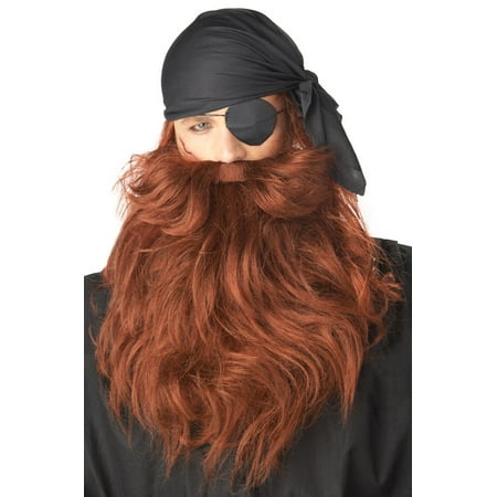 Pirate Beard and Moustache Red Halloween Accessory