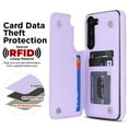 thumbnail image 6 of Case Wallet for Samsung Galaxy S24 Plus with RFID Blocking Card Holder, PU Leather Fashion Back Flip Case with Kickstand Magnetic Buttons Shockproof Cover for Samsung Galaxy S24 Plus, Purple, 6 of 8