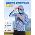 thumbnail image 4 of Pinspark Men's Long Sleeve Fishing Shirts UPF 50+ Sun Protection Hoodie with Mask Quick Dry Hiking Neck Gaiter Hoodie UV Rashguards, 4 of 6