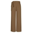 thumbnail image 6 of Limited Time Deal kttectoa Women's Pants Womens Wide Leg Pants with Pockets Lightweight High Waisted Adjustable Tie Knot Loose Trousers Summer Work Lounge Pants Womens Pants, 6 of 7