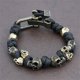 thumbnail image 2 of Pulsera de paracord para hombre, pulsera tejida de paracord con esqueleto vintage, esqueleto gótico, ajustable y trenzada, 2 of 2