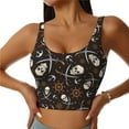 thumbnail image 1 of Balery Pirate Skulls Sujetadores deportivos con espalda cruzada para mujer, acolchados, sin costuras, de alto impacto, ideales para yoga, gimnasio, entrenamiento y fitness.-Large, 1 of 8