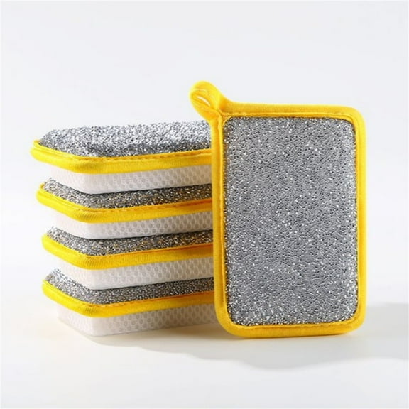 5 Pcs Thickened Dish Sponge,Kitchen Brush Pot Sponge Block,Dishwashing Sponge Along with A tough Scouring Pad,Non Scratch Sponges,Perfect for Household Cleaning and Dishwashing