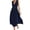 Navy, variant on Elegant Linen Maxi Dress Women's Sleeveless V Neck Double Breasted Flowy Casual High Waist a Line Sundress with Pockets Gray M