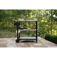 thumbnail image 2 of NUUK 32IN Three Shelves Indoor Outdoor Serving Cart Prep Station, Movable BBQ Grill Cart Table, Wheeled, 2 of 10