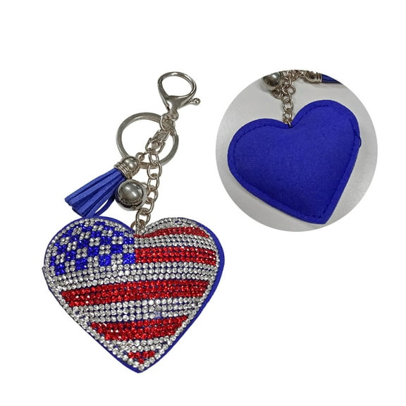 LULULION Keychain Accessories for Women USA Flag Key Ring Multi 2Pack