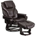 thumbnail image 2 of Emma + Oliver Multi-Position Recliner & Ottoman with Swivel Wood Base in Brown LeatherSoft, 2 of 11