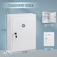 thumbnail image 4 of Wall Mount Locking Medicine Cabinet, Large Capacity First Aid Cabinet for Bathroom, Medicine Cabinet with Key, Secure Steel Lock Box for Medication, 15.75" H x 11.82" W x 4.72" D, White, 4 of 6