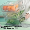 thumbnail image 5 of Pantry Organizers and Storage Bins, Refrigerator Organizer, Plastic Stackable Storage Bins with Drawers, Pull-Out Cabinet Containers for Fridge Kitchen Office (2 PACK, Extra Large & Medium), 5 of 7