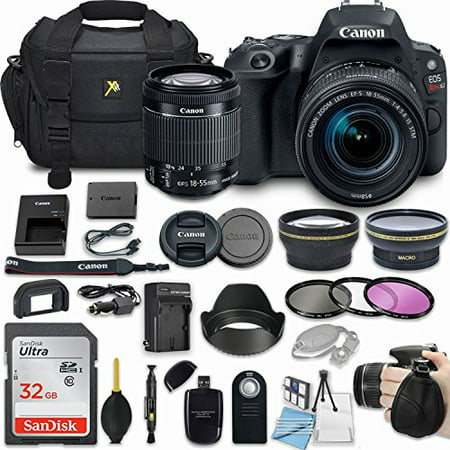 Canon EOS Rebel SL2 24.2MP DSLR Camera Bundle with EF-S 18-55mm f/4-5.6 IS STM Lens + 32GB Memory + Camera Bag + 3 Pc Filter Kit + 2.2x Telephoto + 0.43x Macro Close Up Lens + More (Best Camera For Close Ups 2019)
