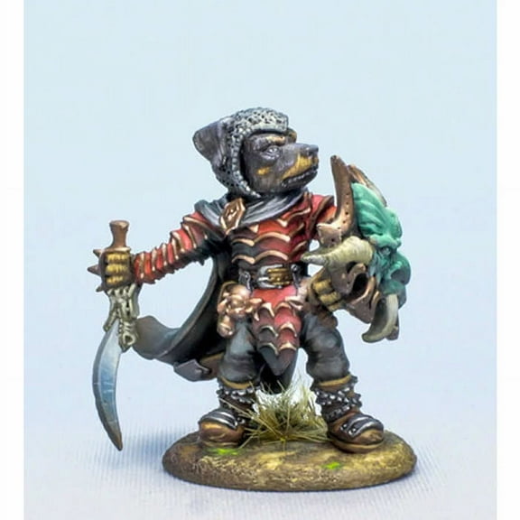Rottweiler Warrior with Sword and Shield Miniature Critter Kingdoms Dark Sword Miniatures