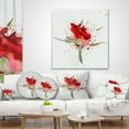 thumbnail image 4 of Designart Bright Hand drawn Red Rose Sketch - Floral Throw Pillow - 16x16, 4 of 5