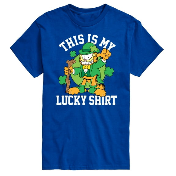 Garfield - This Is My Lucky Shirt Patrick's Day - Men's Short Sleeve Graphic T-Shirt