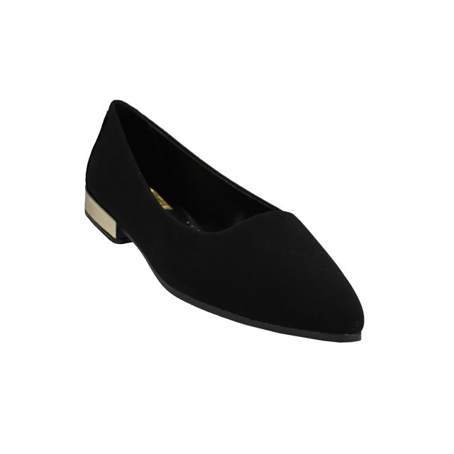 FLAT BALERINA CASUAL LEON MUJER NEGRO NOBUCK 5001-M