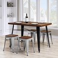thumbnail image 2 of Changjie Furniture Metal Dining Chairs Set of 4 Stackable Kids Stools Side Stools Stackable Bar Stools (18 inch, Silver), 2 of 4