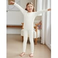 thumbnail image 2 of Oudiya Girls Thermal Underwear Set Long Johns Cold Weather Kids Base Layer Top Bottom, 4-12Y, 2 of 6