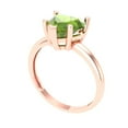 thumbnail image 2 of Clara Pucci 14K Rose Gold Solid Gold Peridot Solitaire Anniversary Ring for Women - 2 cttw Heart Cut, 2 of 8