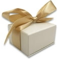 thumbnail image 2 of 1 Qty - Deluxe Honey-Cream Elagant Ribbon Pre-Wrapped Ring Jewelry Box - For sales/gifts/display/storage, 2 of 4