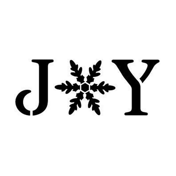 Joy Stencil by StudioR12 Vintage Serif Snowflake Word Art Mini 5.5