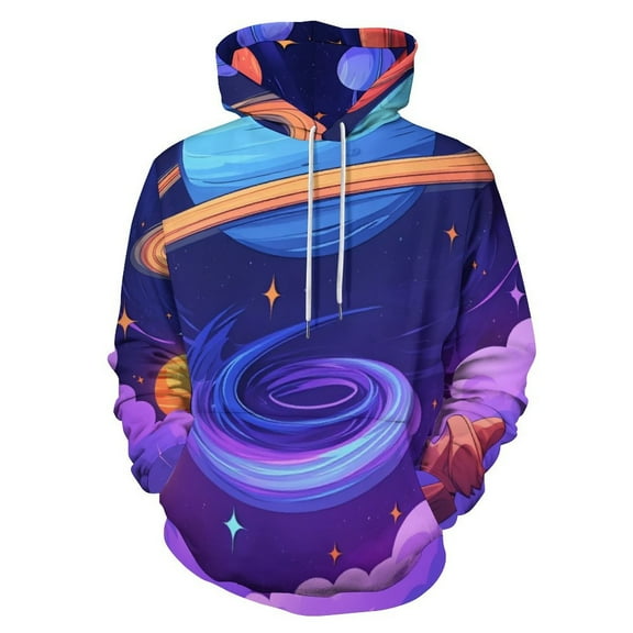 Cosmic Planet Rings-2 Men's Women New Sweatshirt Hoodie Men's Plus Size Sweatshirt Hooded Sweatshirt 3d Printed Street Men's Cloth