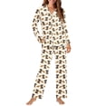 thumbnail image 4 of FOR U DESIGNS Hot Dog Dachshund Womens Nightwear Sets Button Front 2 Piece Size 2XL Button Up Pajamas for Women Long Sleeve Sleepwear Pants and V-neck Tops Fall, 4 of 6