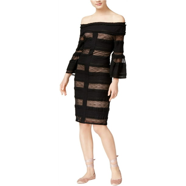 Rachel Roy Vestido ajustado de encaje para mujer, negro, XS