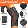 thumbnail image 4 of Paquete de 2 rodilleras de compresión: rodillera para hombres y mujeres con almohadillas de gel para rótula y estabilizadores laterales, rodillera para hacer ejercicio, correr, levantamiento de pesas, talla L JM, 4 of 6