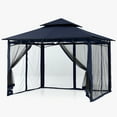 thumbnail image 4 of ABCCANOPY 10'x12' Patio Gazebo With Mosquito Netting and Double Soft Roof Canopies for Shade and Rain,Navy Blue, 4 of 9