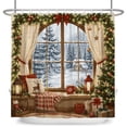 thumbnail image 6 of Tchckioa Shower Curtain,Snow Window Privacy Protection Hooks Bath Curtain for Bathroom Decor,72x78, 6 of 6