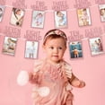 thumbnail image 4 of NOGIS 1st Birthday Photo Banner for Baby from Newborn to 12 Months, First Birthday Decorations, Pre-Strung One Year Old Birthday Photo Banner with Frame, Monthly Milestones Garland (Rose Gold), 4 of 7